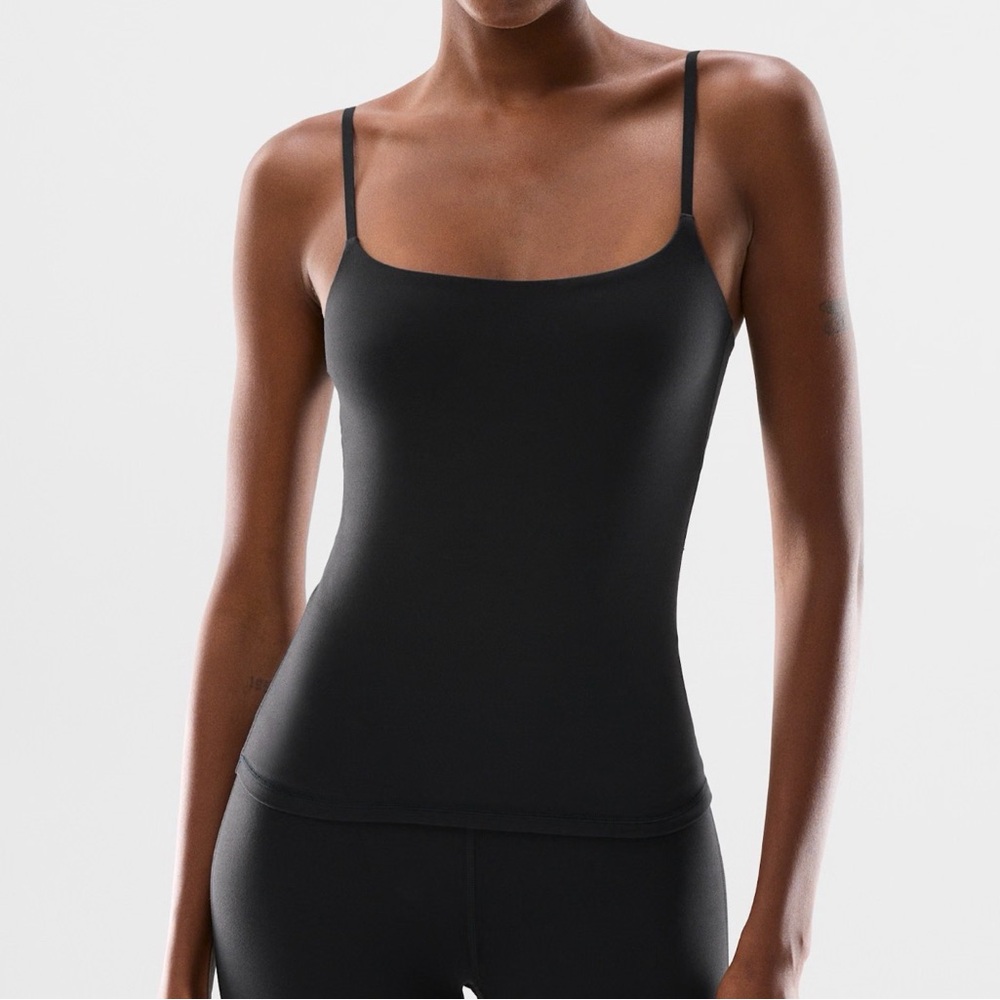 Aritzia butter tank. Black Women's Spaghetti Strap Tank Top